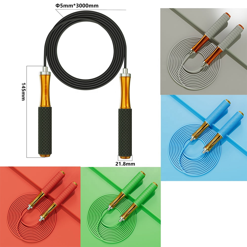 Corde à Sauter en Aluminium or pour Cardio Fitness et Relaxation Musculaire Unisexe