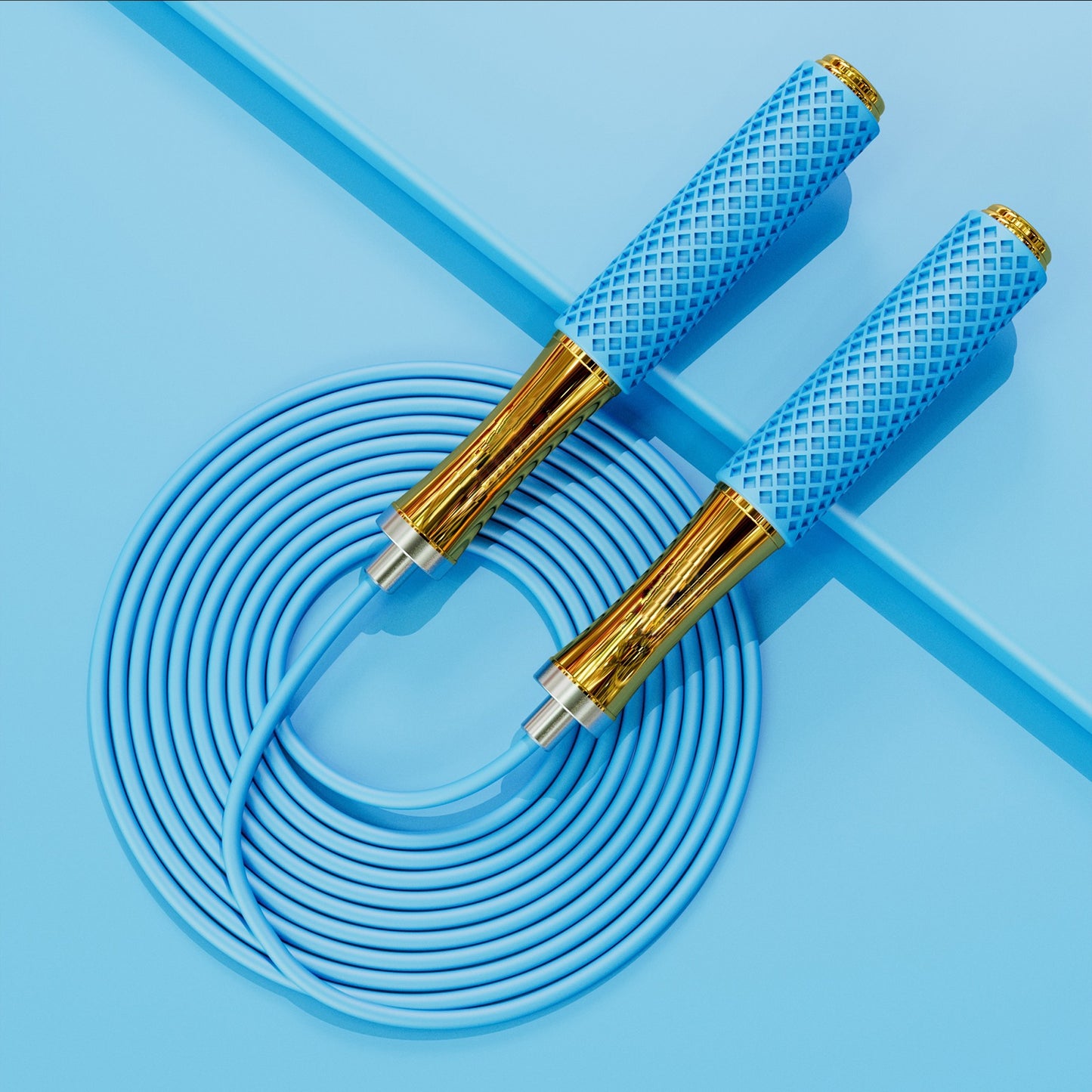 Corde à Sauter en Aluminium or pour Cardio Fitness et Relaxation Musculaire Unisexe