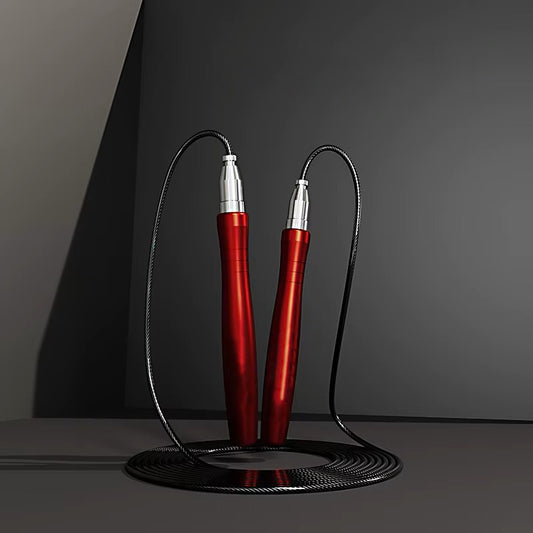 Corde à sauter de vitesse en maille de fer, poignée antidérapante