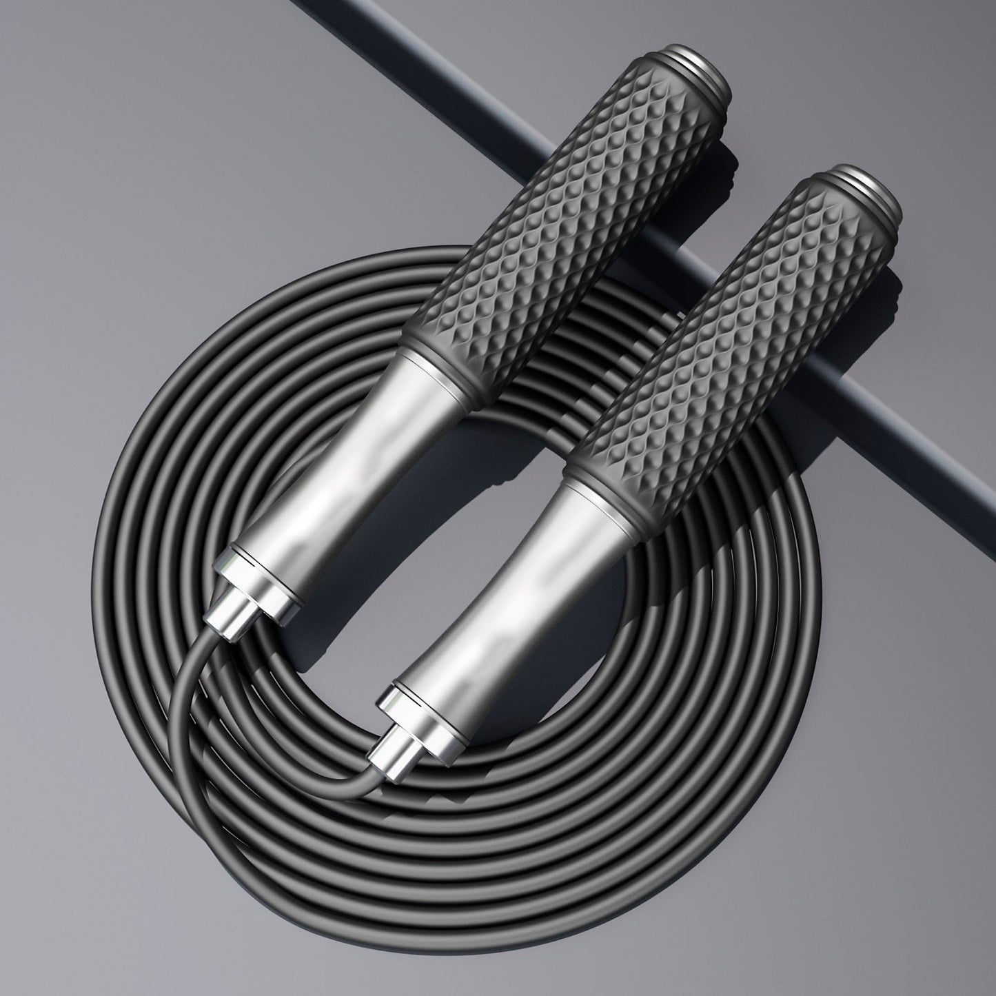 Embouts aluminium argentés de la corde à sauter réglable bien-être