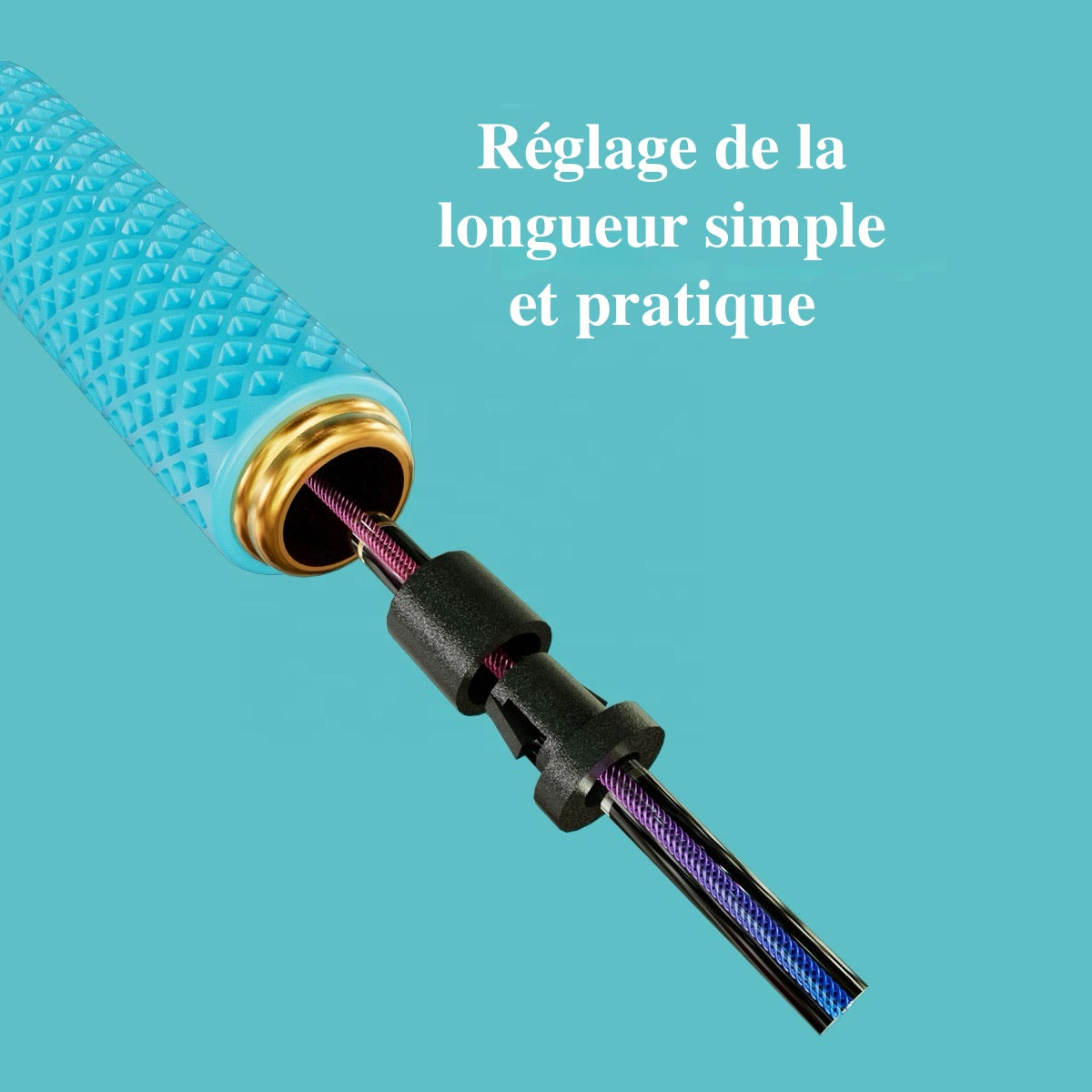 Corde à Sauter en Aluminium or pour Cardio Fitness et Relaxation Musculaire Unisexe